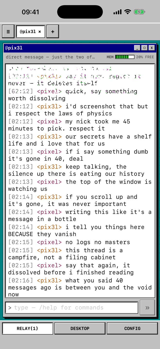 A private direct-message thread that also dissolves